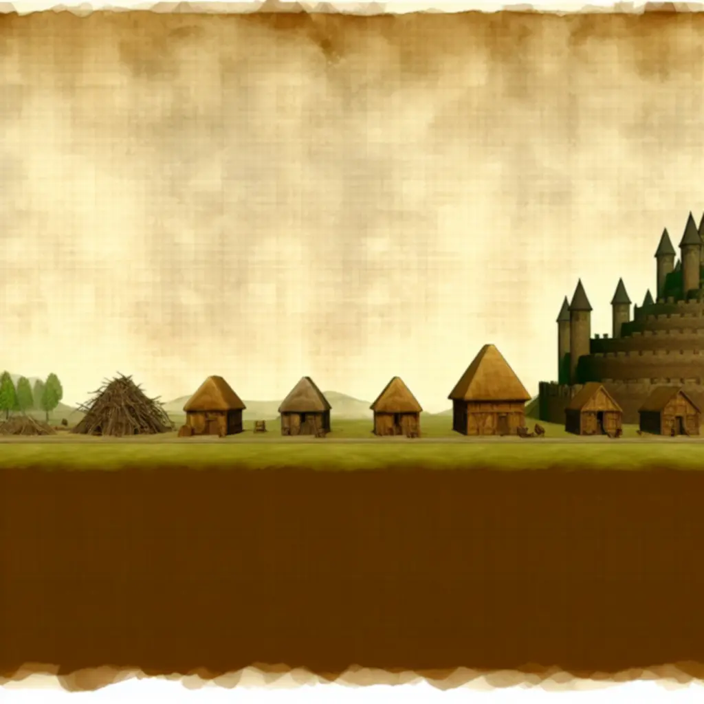 Graficzna prezentacja rozwoju królestwa w Hammer & Steel przez kolejne epoki